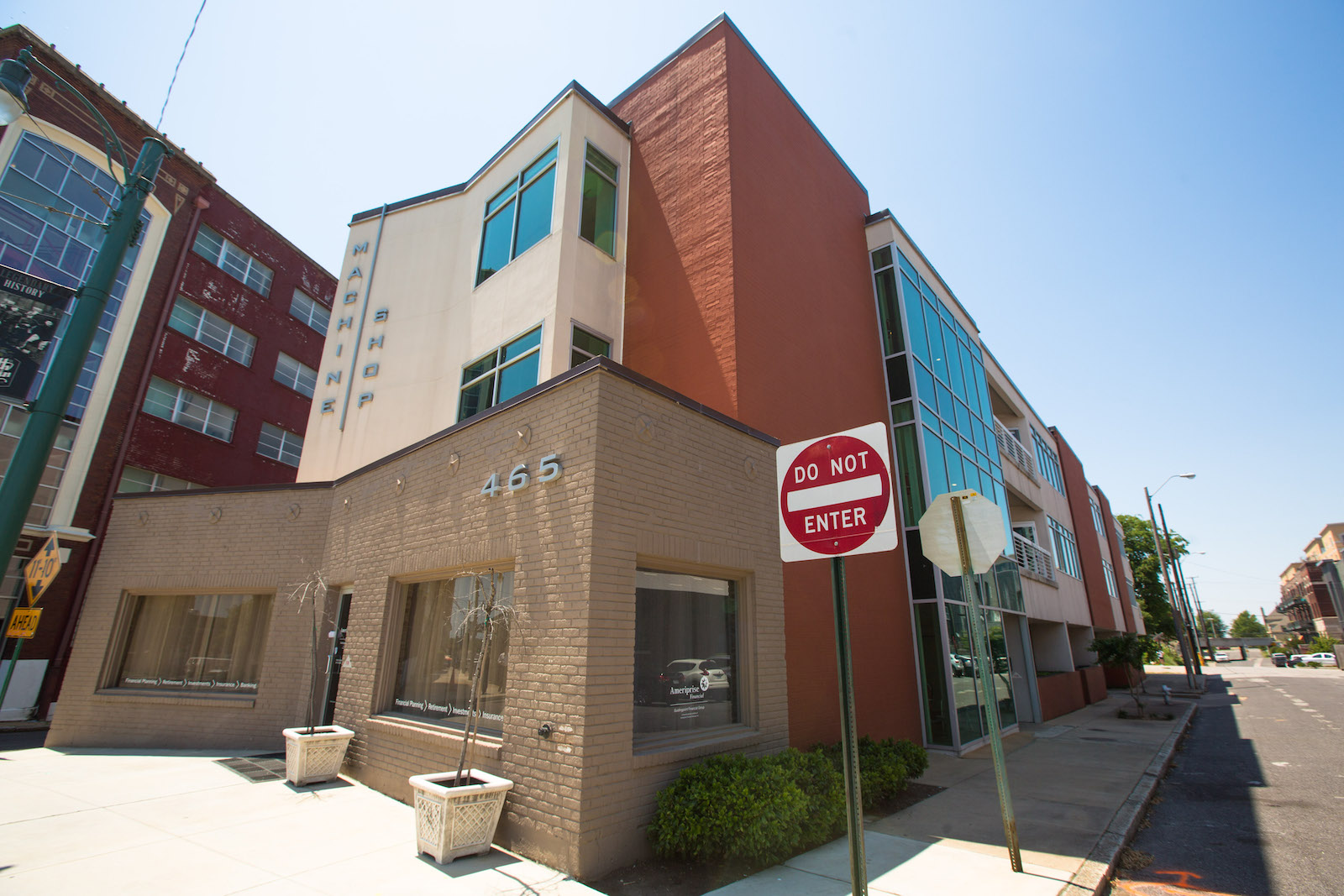 front shot of machine shop condos